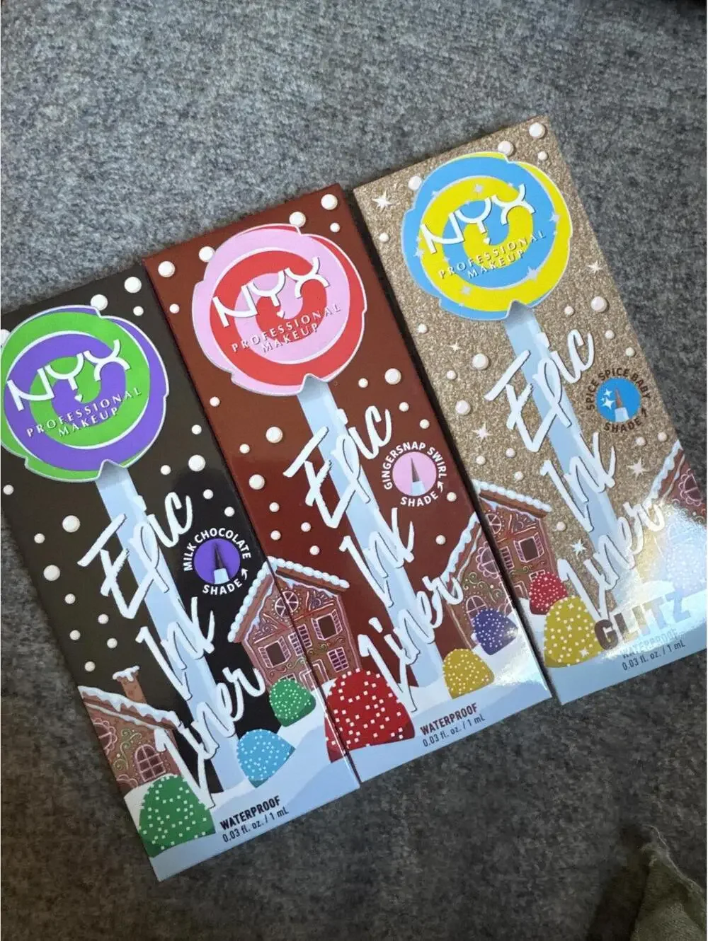 NYX Epic Ink Liner Glitz Holiday Set Milk Chocolate Gingersnap Spice